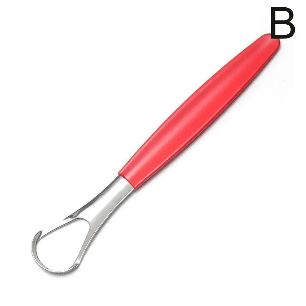 Stainless Steel Tongue Scraper Adult Oral Hygiene Tongue Coating Brush Mouth Bad Breath Remover Cleaner
