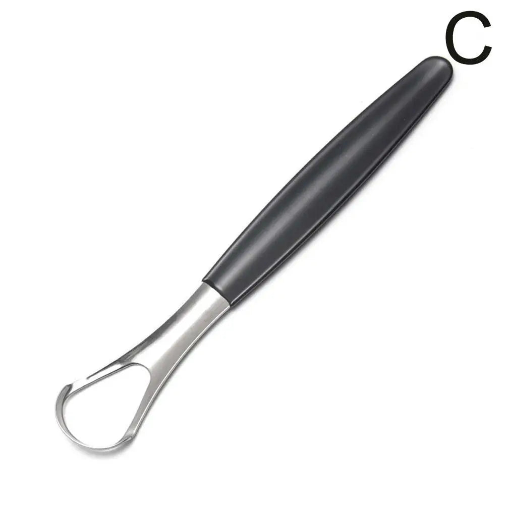 Stainless Steel Tongue Scraper Adult Oral Hygiene Tongue Coating Brush Mouth Bad Breath Remover Cleaner
